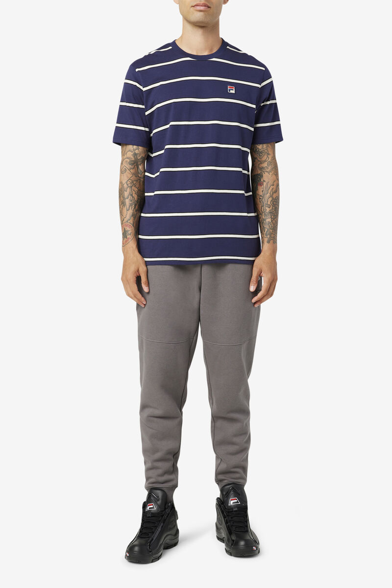 Men's Fila Felix T Shirts Navy / White | kSzRsRW9A5P