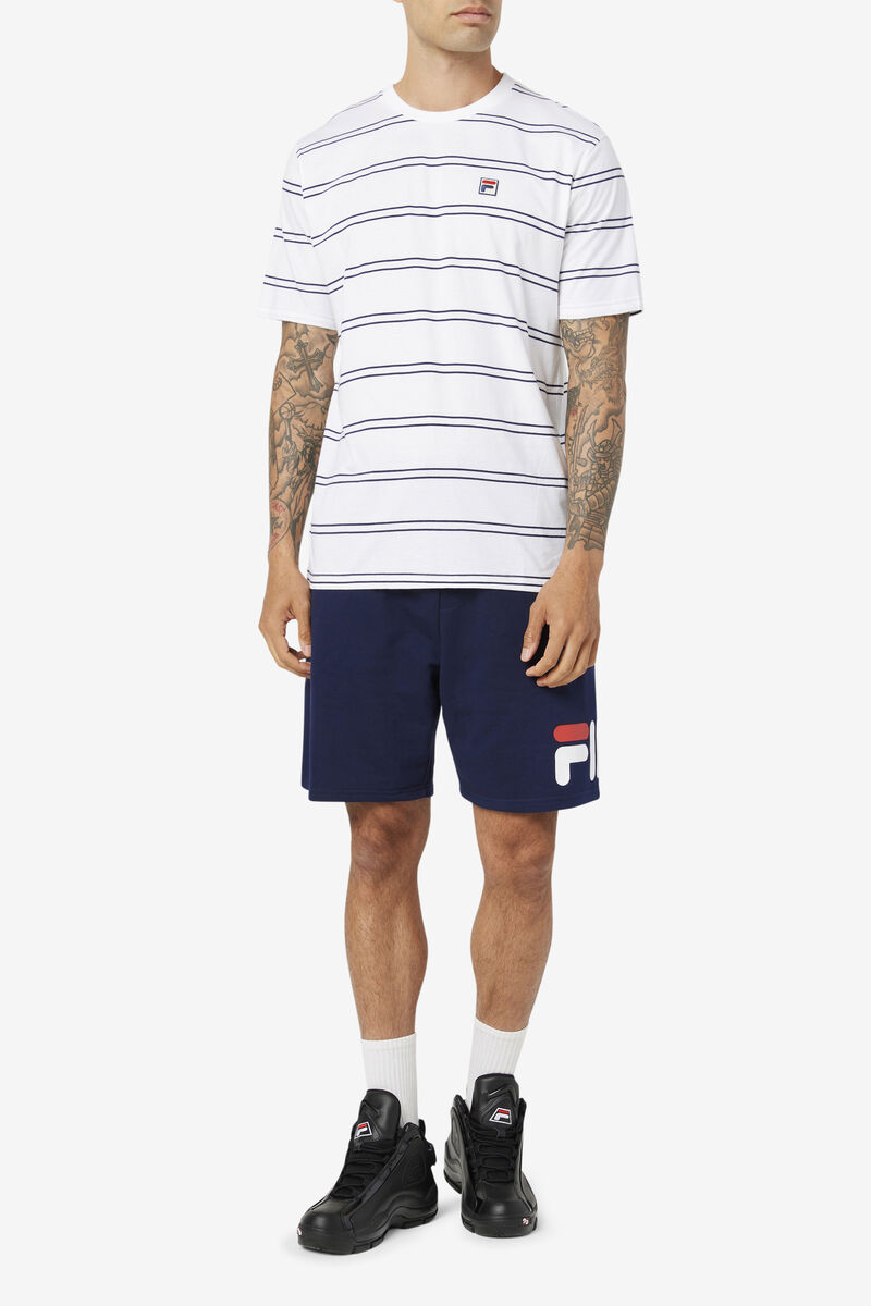 Men's Fila Felix T Shirts White / Navy | ZLaBRpghTTY