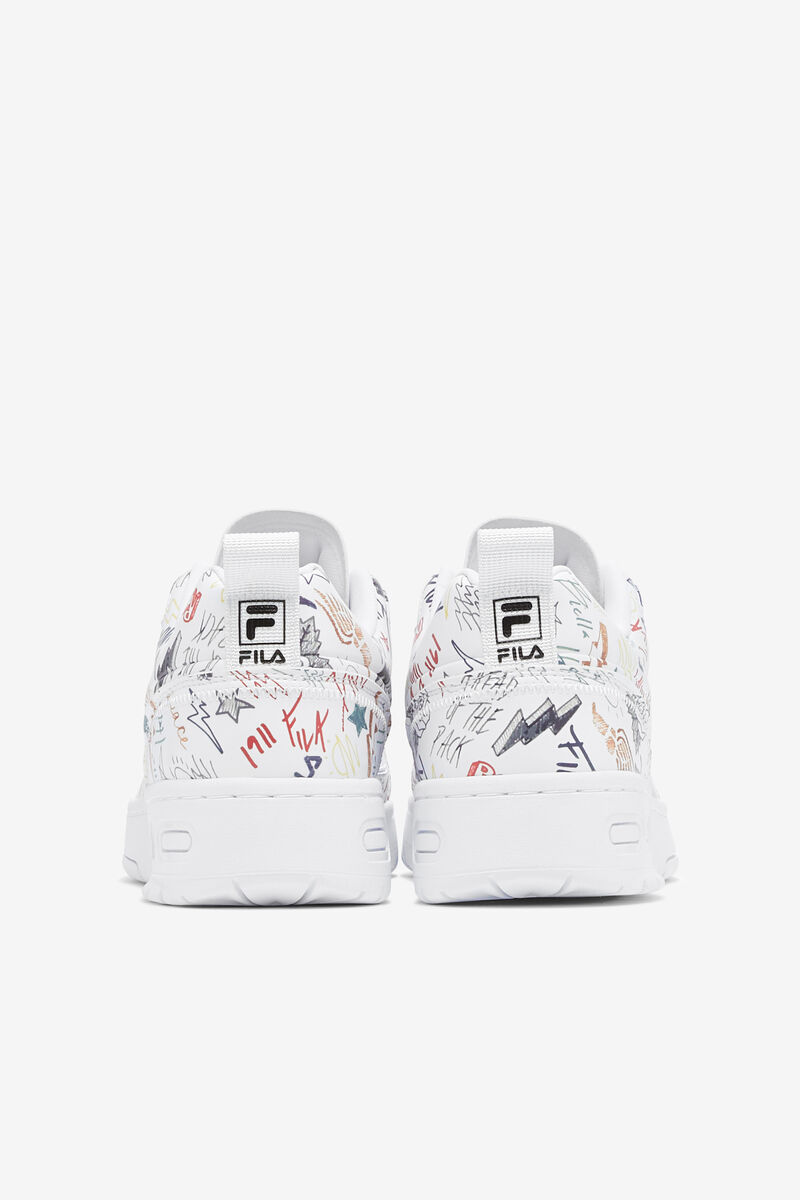 Men's Fila Fila Ace Scribbles Graffiti Shoes | Fila Sneakers White / Black / Multicolor | 9fOwdMwdU5