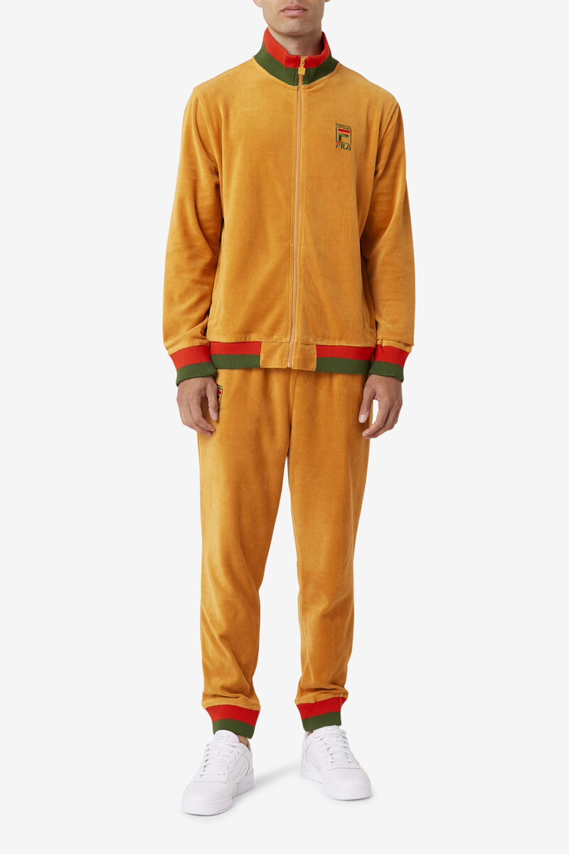 Men's Fila Fila X Paterson Velour Jacket Jackets Orange | zaTzzKqd3GT