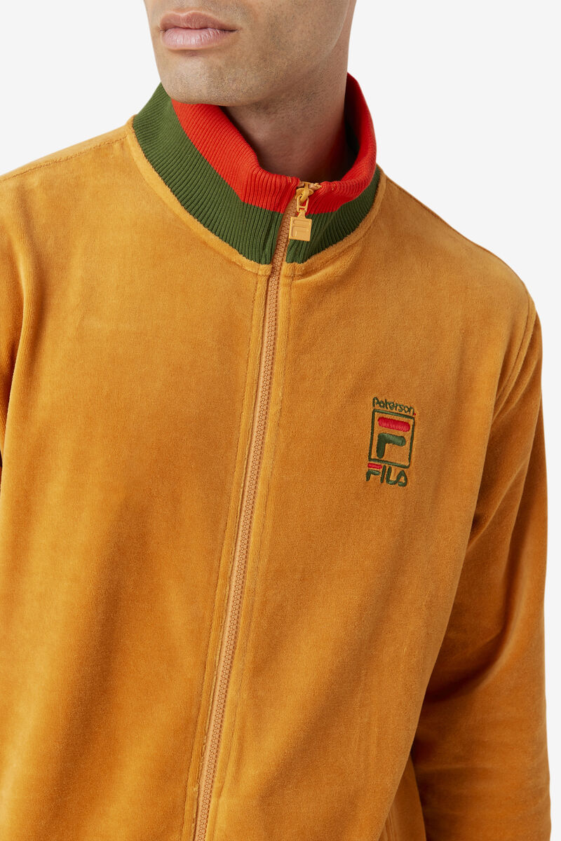Men's Fila Fila X Paterson Velour Jacket Jackets Orange | zaTzzKqd3GT
