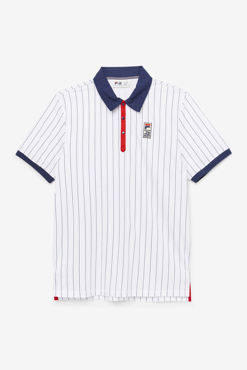 Men\'s Fila Fila X The Museum Bb1 Polo Polos White / Navy / Red | g3WuM2FsPRB