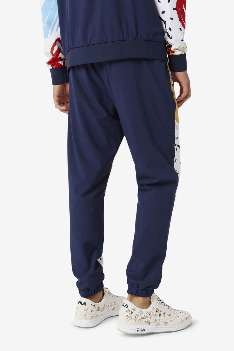 Men's Fila Fila X The Museum Printed Track Pant Pants Navy / White / Red | BGf7pirgVZm