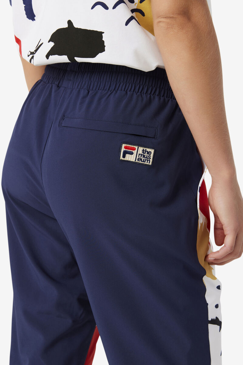 Men's Fila Fila X The Museum Printed Track Pant Pants Navy / White / Red | BGf7pirgVZm