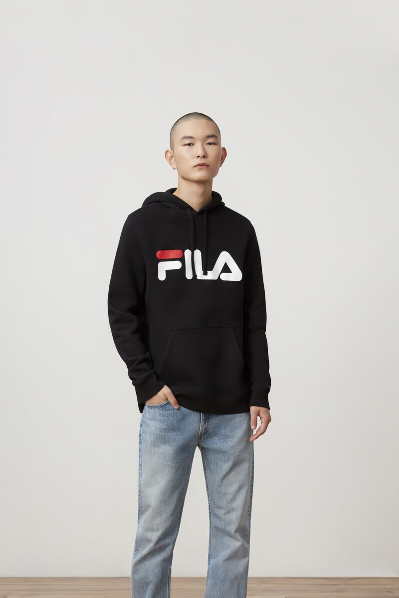 Men\'s Fila Flori Hoodie Hoodies Black / Red / White | 7NBXrfzJdfA