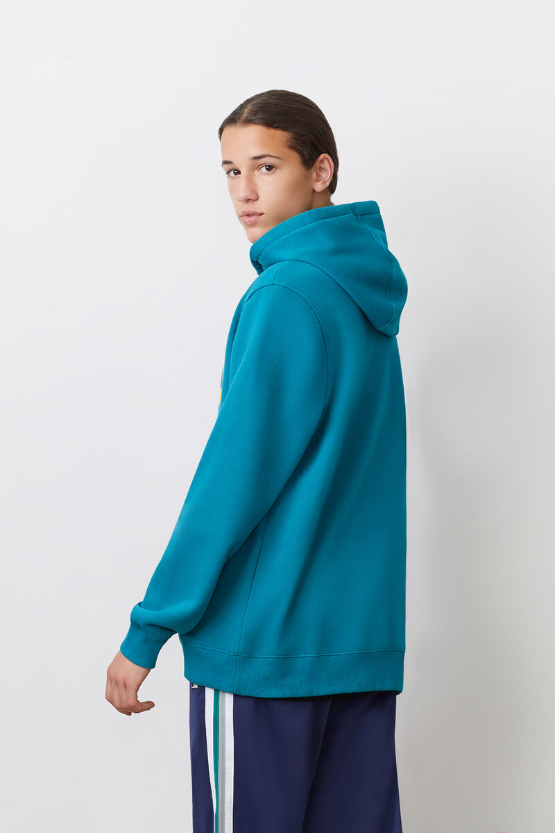 Men's Fila Flori Hoodie Hoodies Blue / Gold / White | mXKbBIGEjSc
