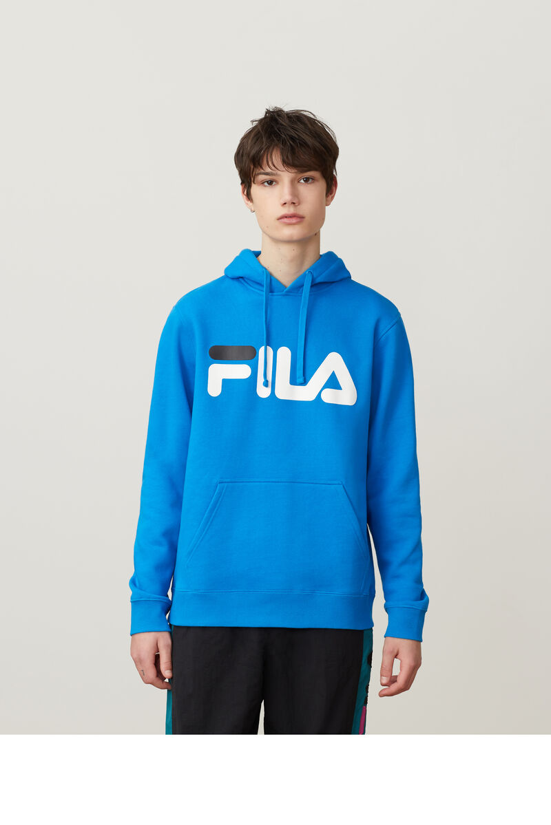 Men's Fila Flori Hoodie Hoodies Blue Light Turquoise / White / Black | XbNjkEG1Lsk