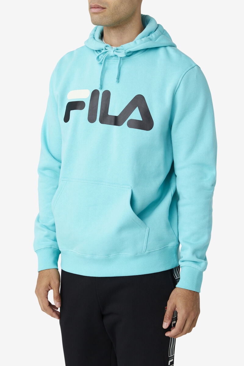 Men's Fila Flori Hoodie Hoodies Blue Turquoise / Black | gO6XrFlYQcM