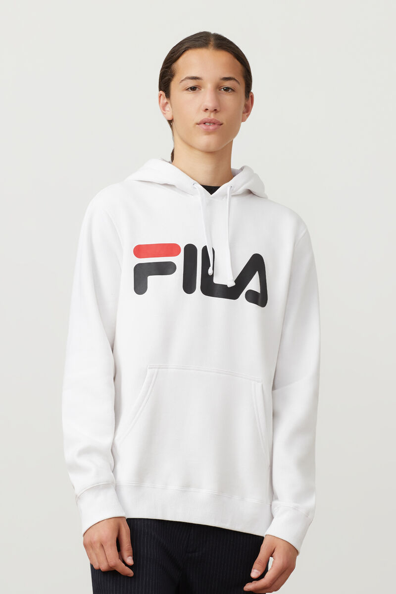 Men's Fila Flori Hoodie Hoodies White / Red / Black | 3QbAiSqiMIp