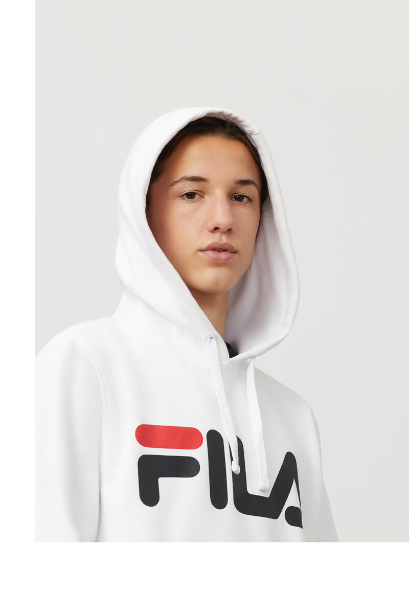 Men's Fila Flori Hoodie Hoodies White / Red / Black | 3QbAiSqiMIp