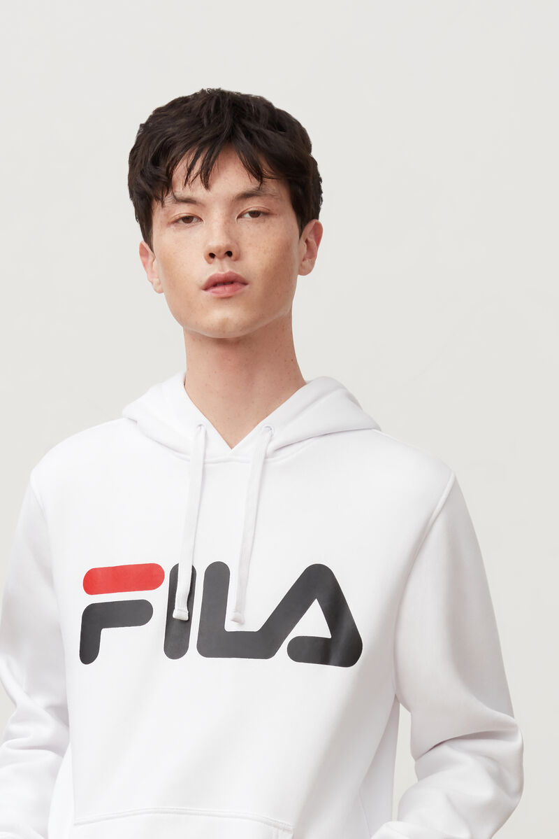 Men's Fila Flori Hoodie Hoodies White / Red / Black | 3QbAiSqiMIp