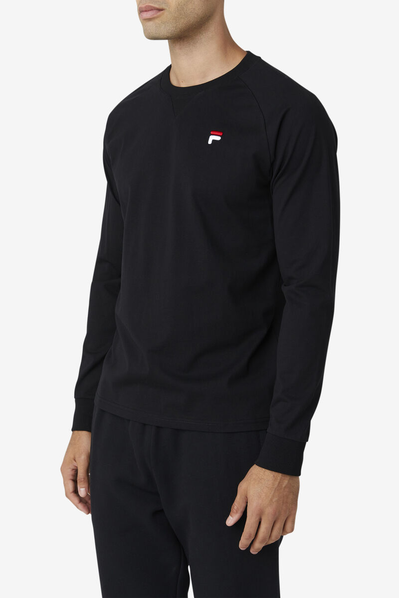 Men's Fila Flynn Long Sleeve Shirt Black | VQzexlrnchv