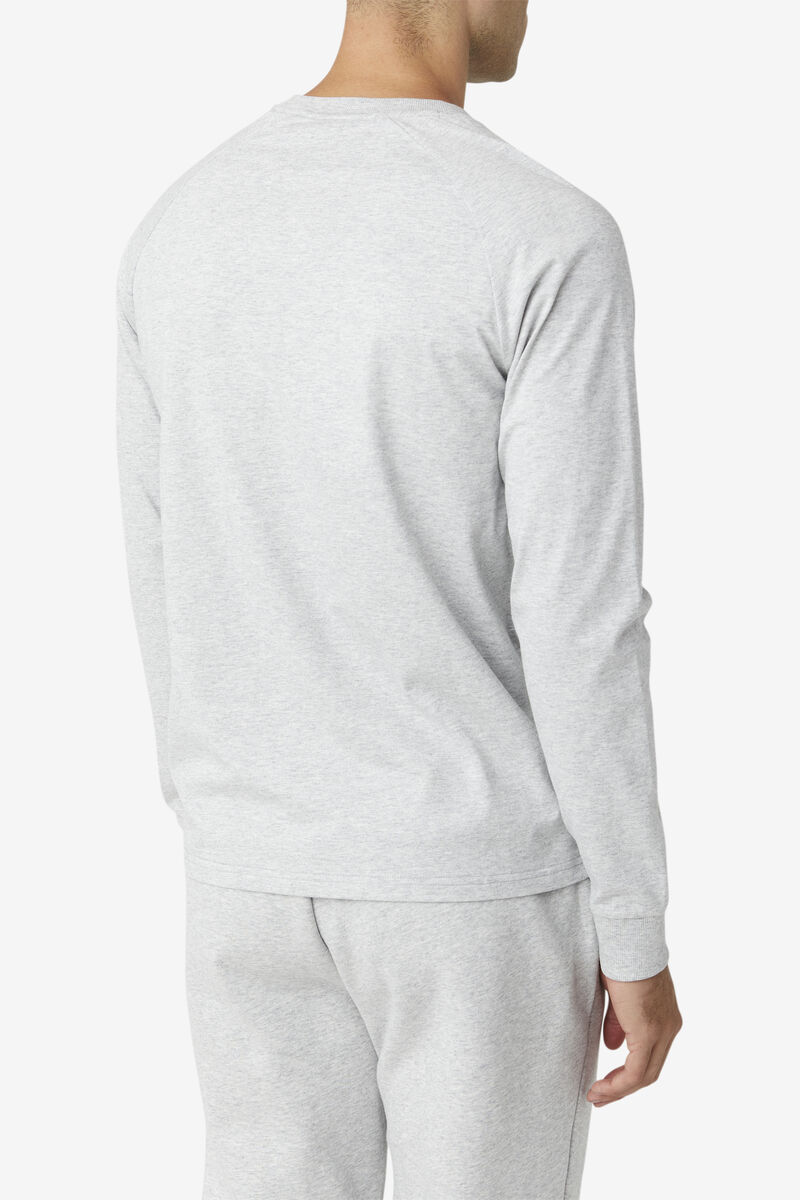 Men's Fila Flynn Long Sleeve Shirt Light Grey | 9OJlXkW4F6K
