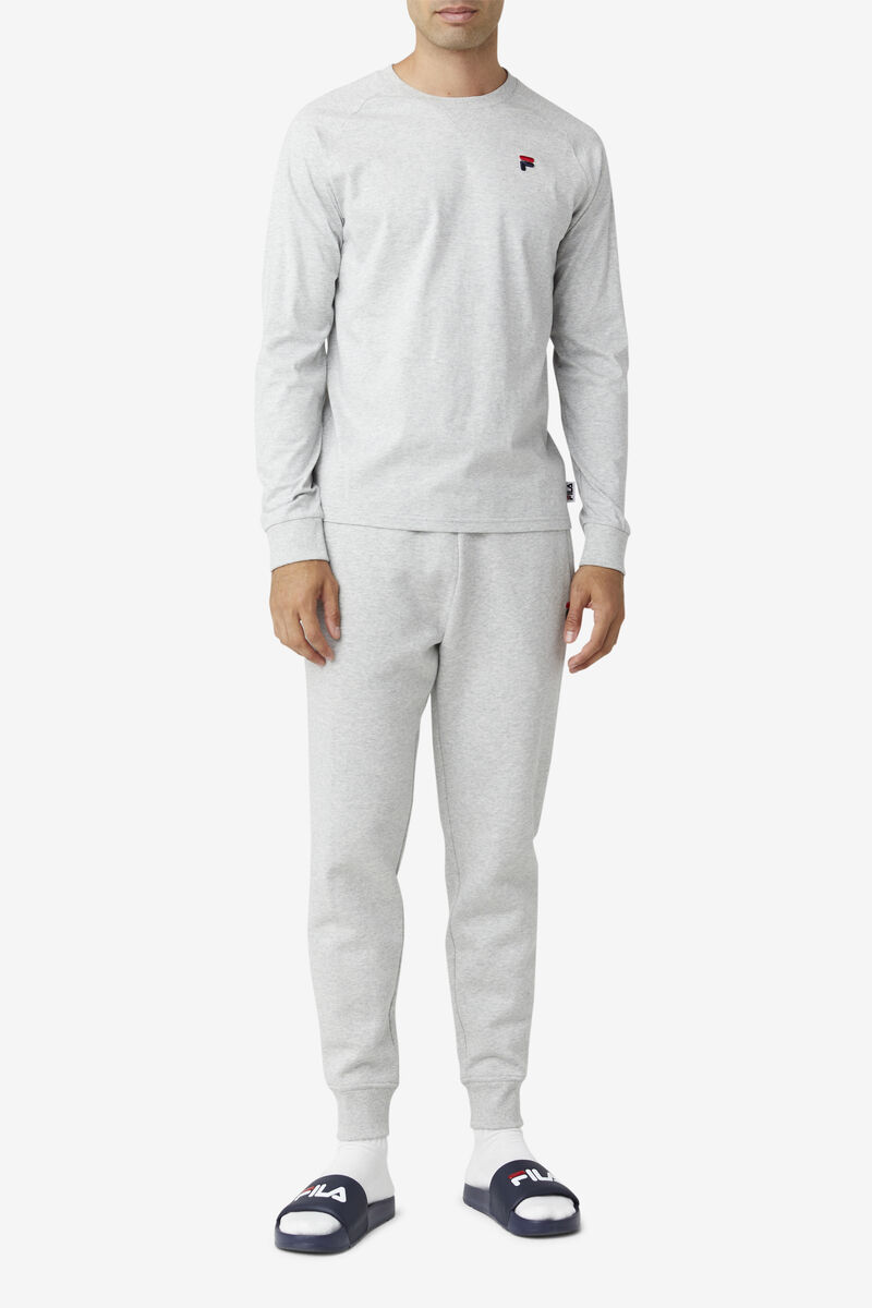 Men's Fila Flynn Long Sleeve Shirt Light Grey | 9OJlXkW4F6K