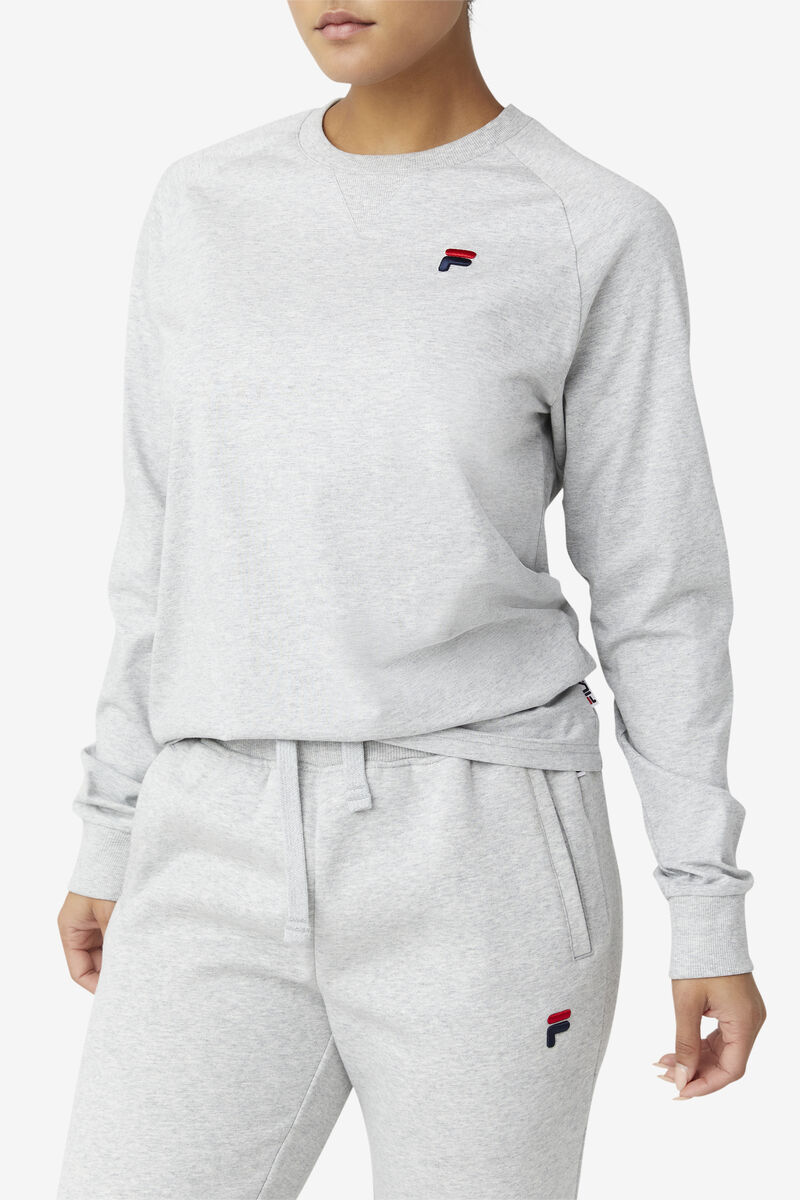 Men's Fila Flynn Long Sleeve Shirt Light Grey | 9OJlXkW4F6K