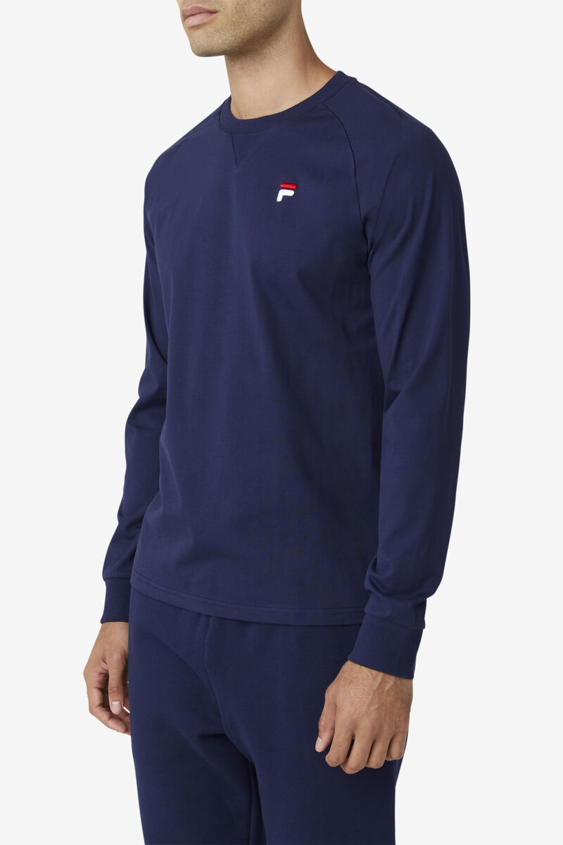 Men's Fila Flynn Long Sleeve Shirt Navy | acFK4rrBXU6