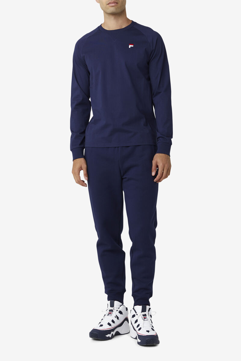 Men's Fila Flynn Long Sleeve Shirt Navy | acFK4rrBXU6