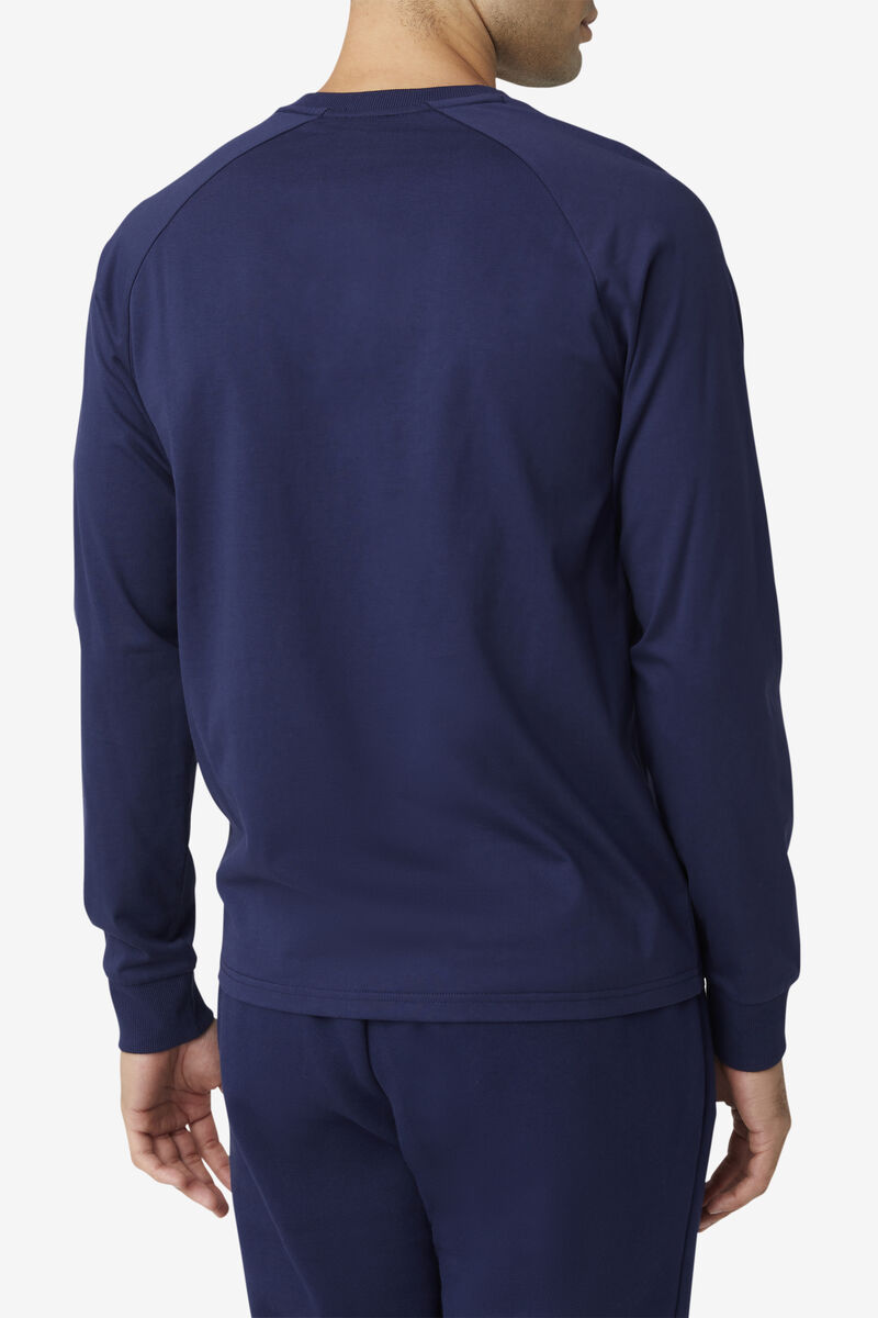 Men's Fila Flynn Long Sleeve Shirt Navy | acFK4rrBXU6
