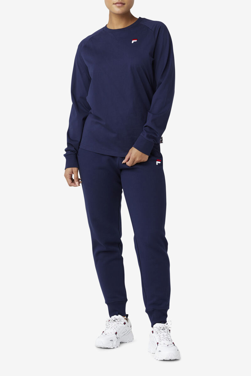 Men's Fila Flynn Long Sleeve Shirt Navy | acFK4rrBXU6