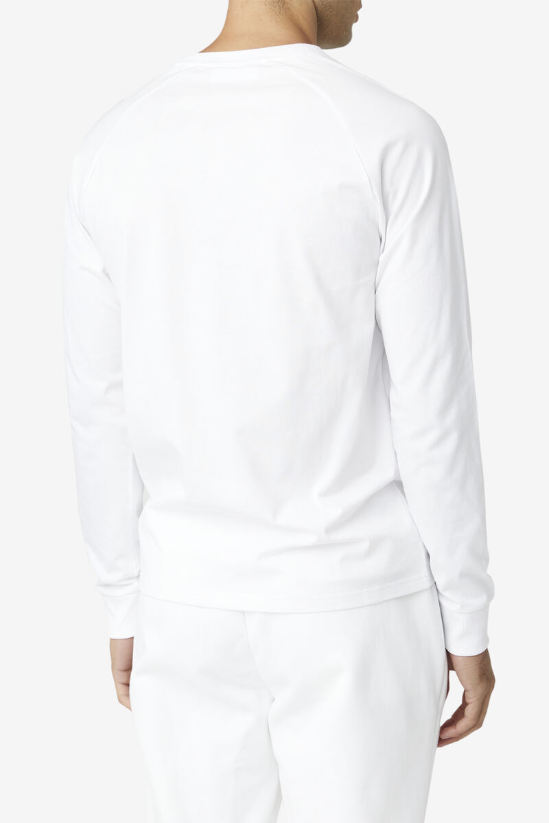Men's Fila Flynn Long Sleeve Shirt White | ongag2ZToIq
