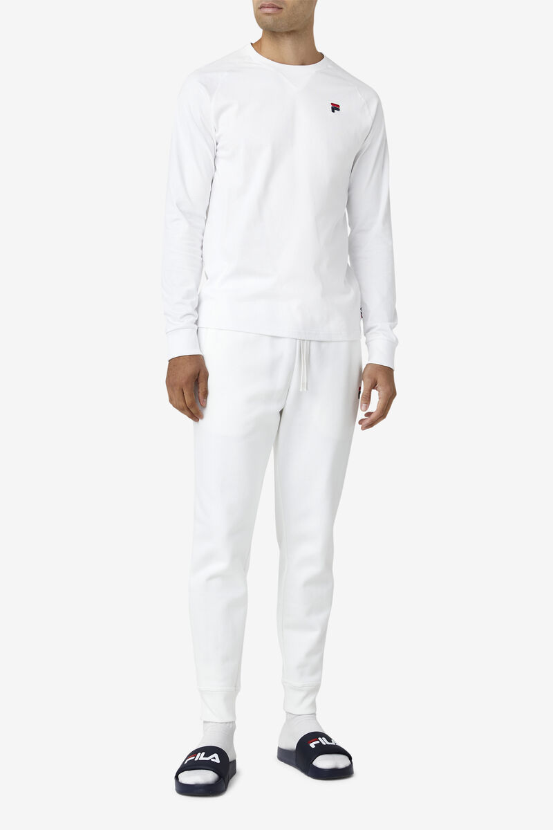 Men's Fila Flynn Long Sleeve Shirt White | ongag2ZToIq