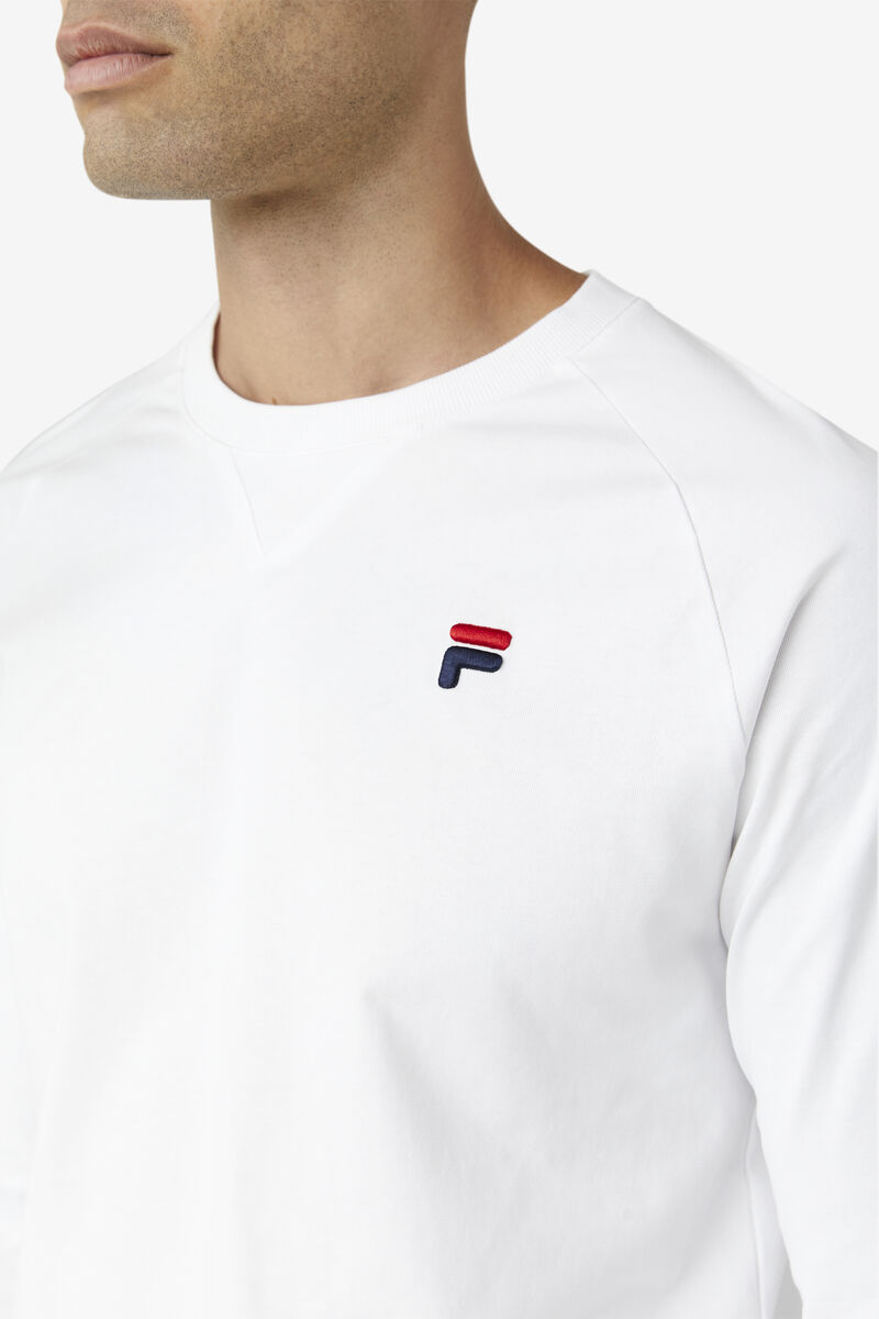Men's Fila Flynn Long Sleeve Shirt White | ongag2ZToIq