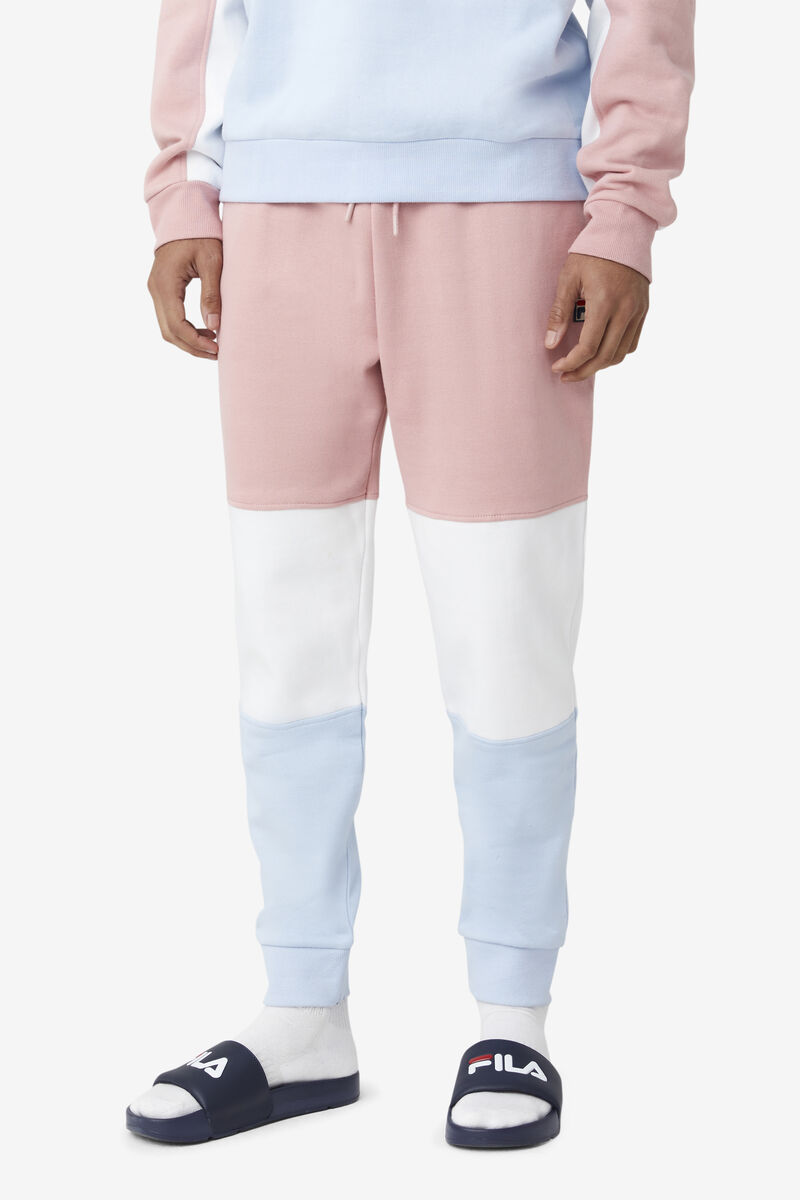Men's Fila France Pant Pants Pink Grey / White / Blue | eJMYYCfI6zO