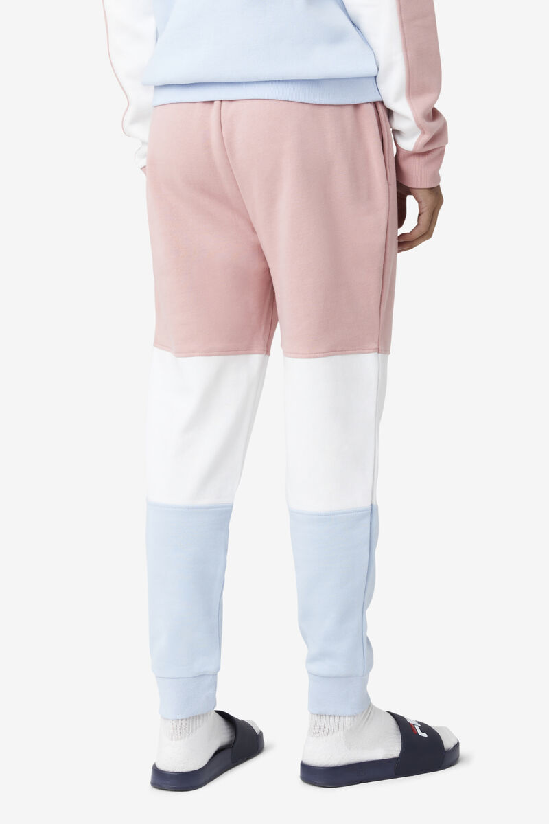 Men's Fila France Pant Pants Pink Grey / White / Blue | eJMYYCfI6zO