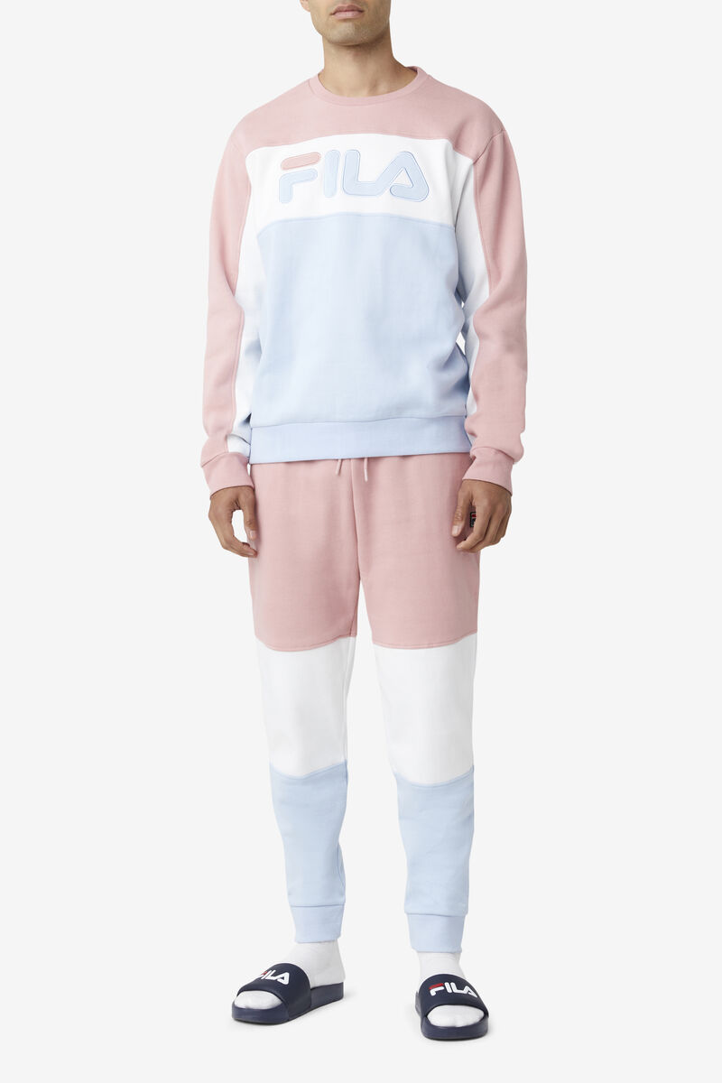 Men's Fila France Pant Pants Pink Grey / White / Blue | eJMYYCfI6zO