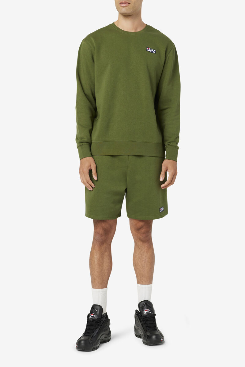 Men's Fila Garran Crew Sweatshirts Olive | cLQxAeyjjOm