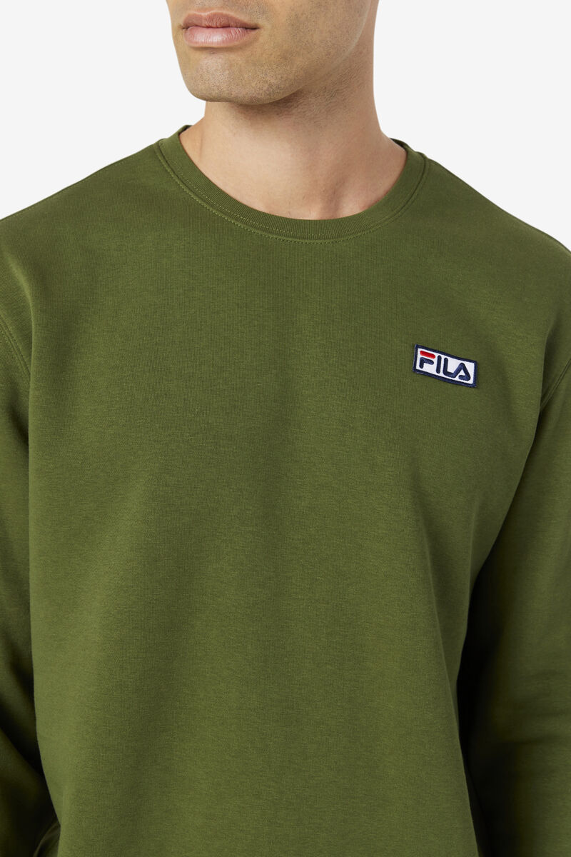 Men's Fila Garran Crew Sweatshirts Olive | cLQxAeyjjOm