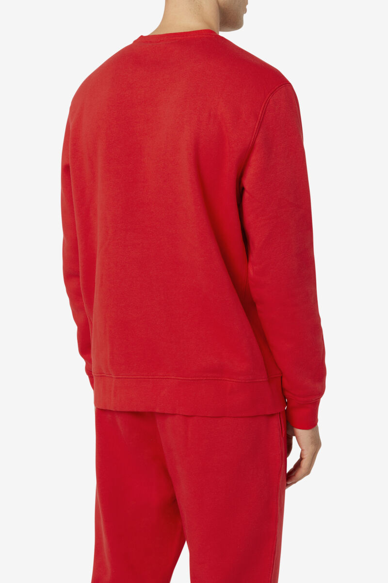 Men's Fila Garran Crew Sweatshirts Red | xXPkIdqBnyr