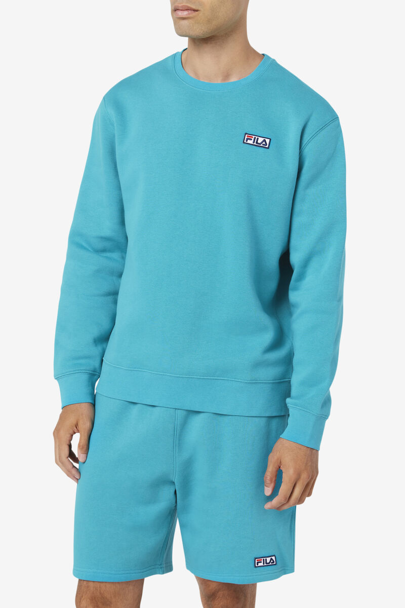Men's Fila Garran Crew Sweatshirts Turquoise | xC555QPftYQ