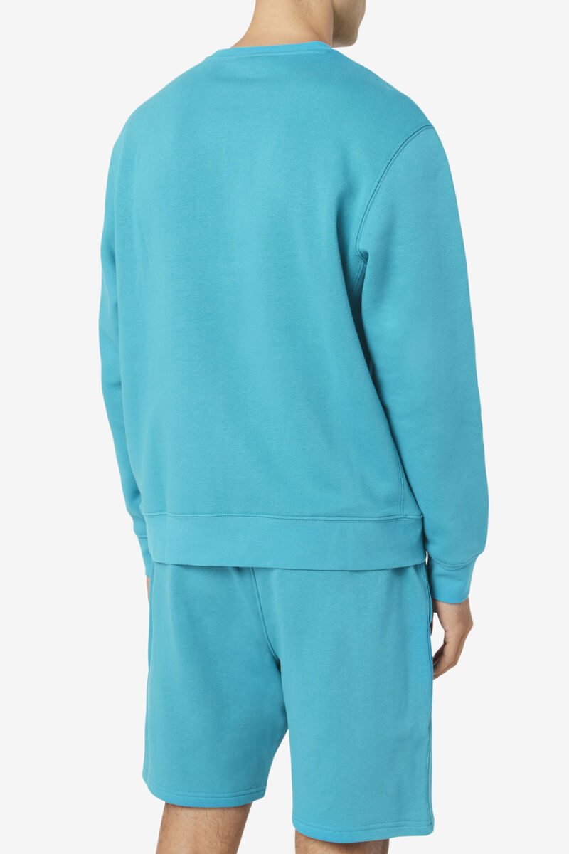 Men's Fila Garran Crew Sweatshirts Turquoise | xC555QPftYQ