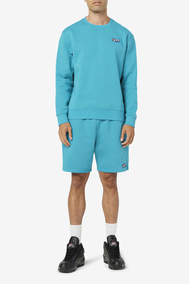 Men's Fila Garran Crew Sweatshirts Turquoise | xC555QPftYQ