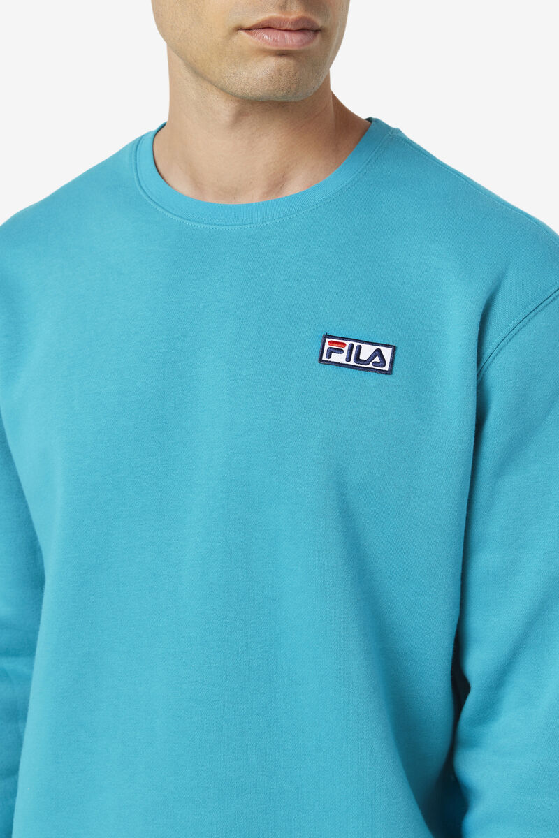 Men's Fila Garran Crew Sweatshirts Turquoise | xC555QPftYQ