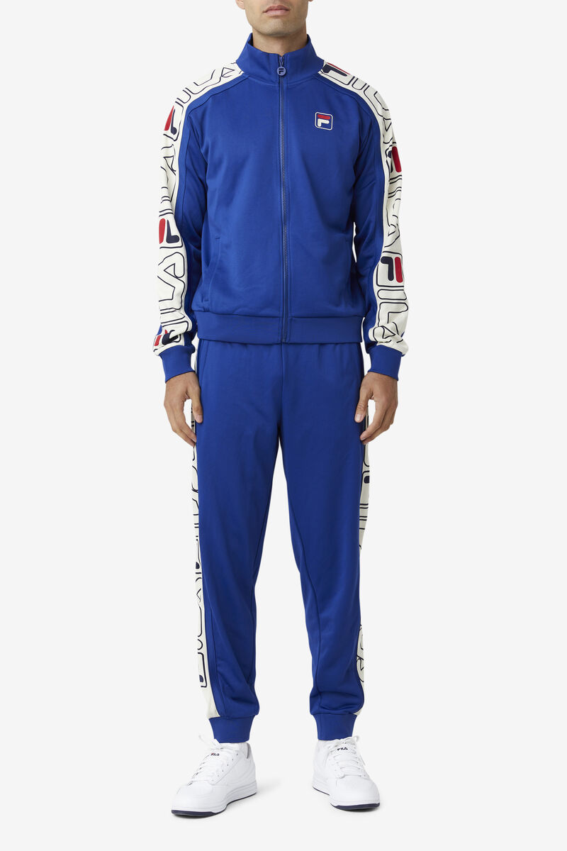 Men's Fila Gatlin Track Jacket Tracksuits Blue / Red | TEWd4Ssp9Vj