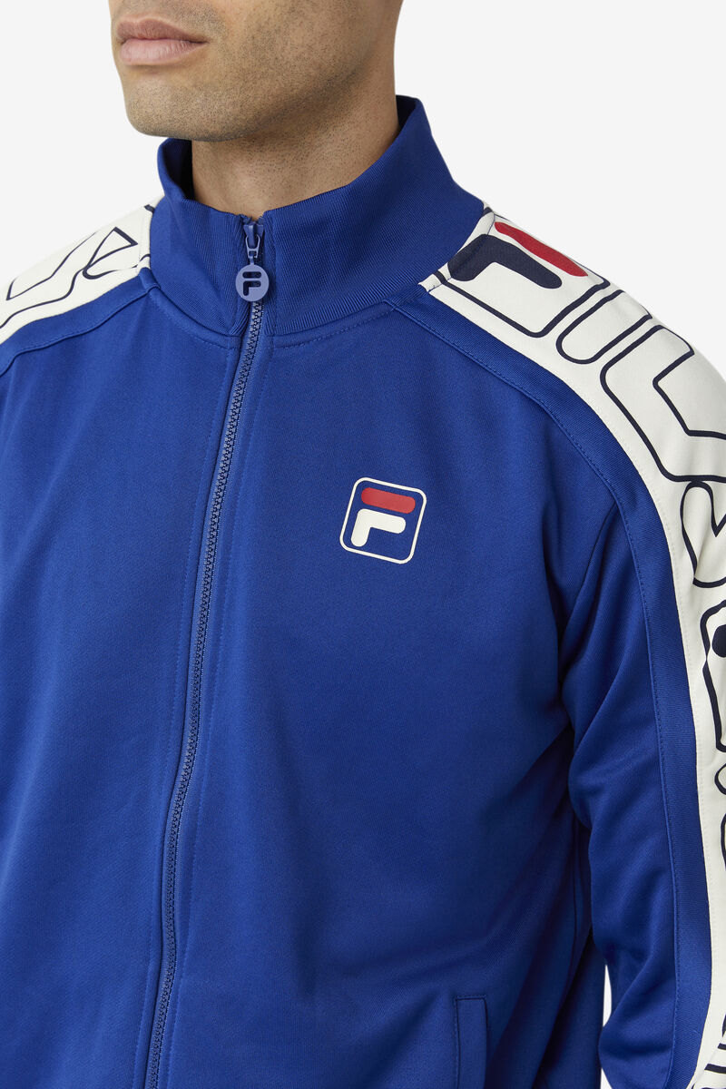 Men's Fila Gatlin Track Jacket Tracksuits Blue / Red | TEWd4Ssp9Vj