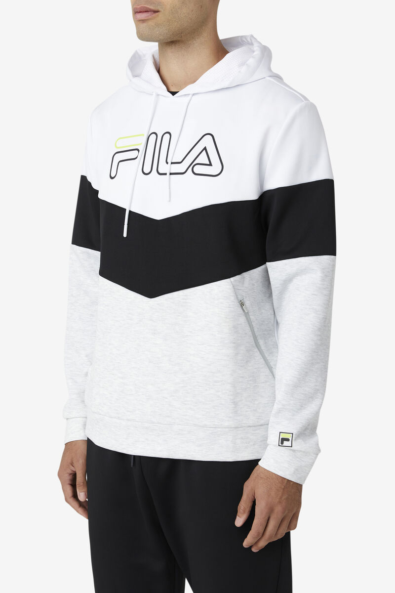 Men's Fila Gerado Tech Hoodie Hoodies White / Light Grey / Light Green | wqvpDxrYO1F