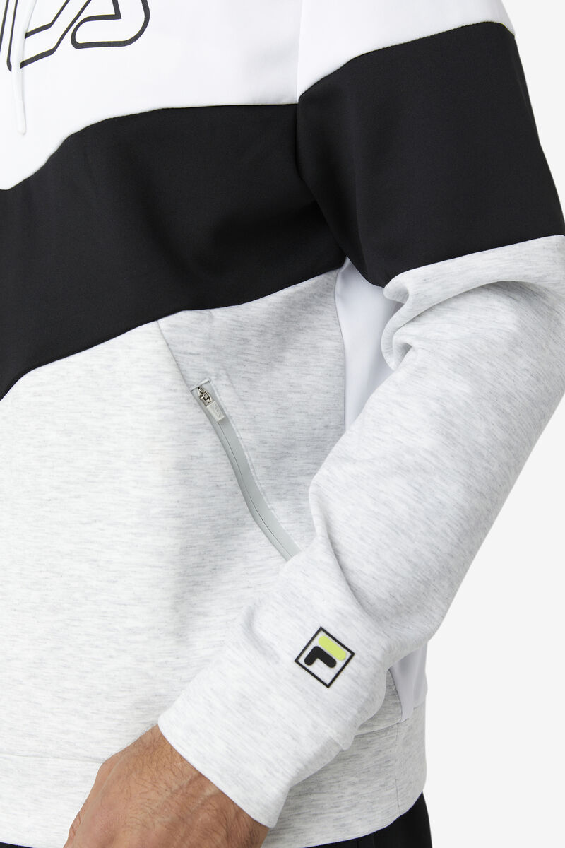 Men's Fila Gerado Tech Hoodie Hoodies White / Light Grey / Light Green | wqvpDxrYO1F