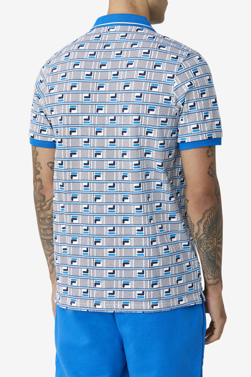 Men's Fila Gianni Polo Polos Blue / White / Navy | KiyaHuVmD9p