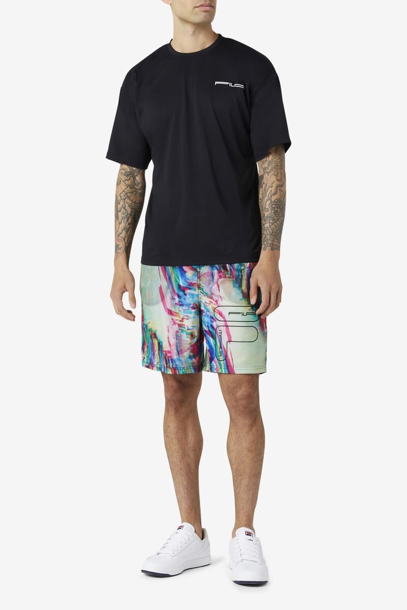 Men's Fila Glitch Graphic T Shirts Black | 6OFfpZpaV7y