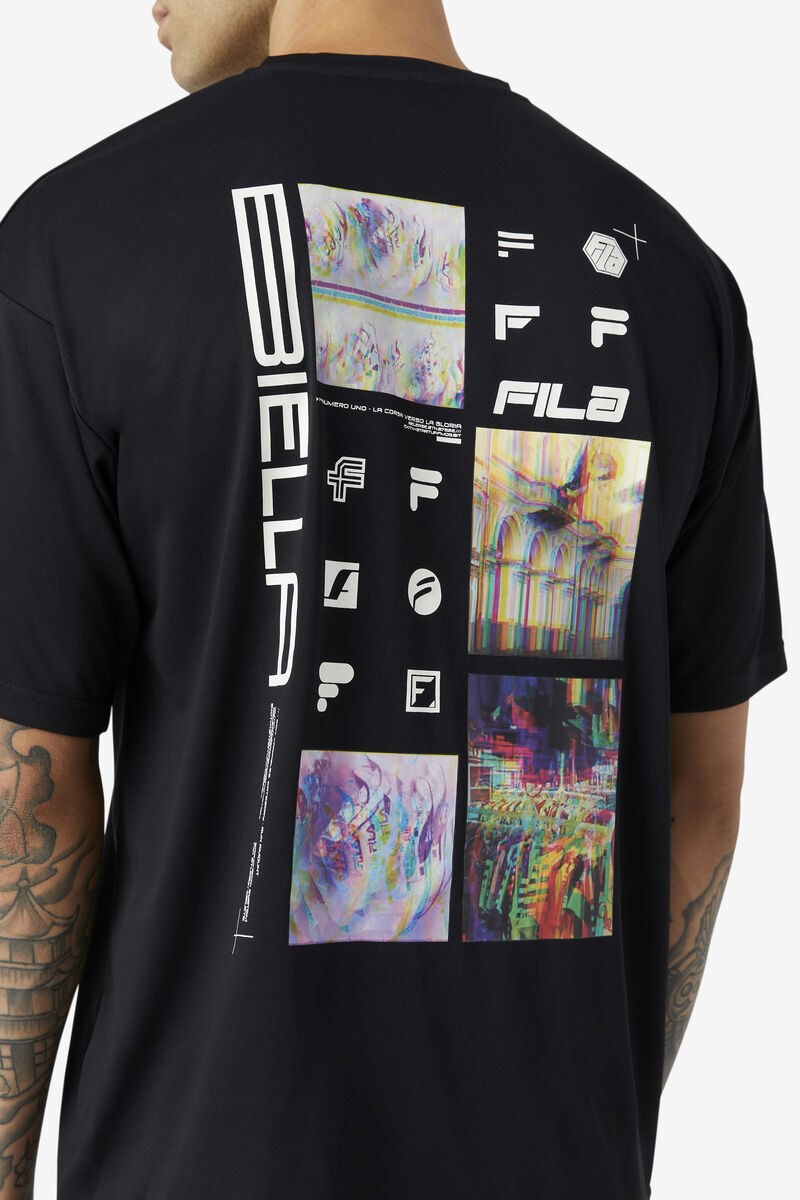 Men's Fila Glitch Graphic T Shirts Black | 6OFfpZpaV7y