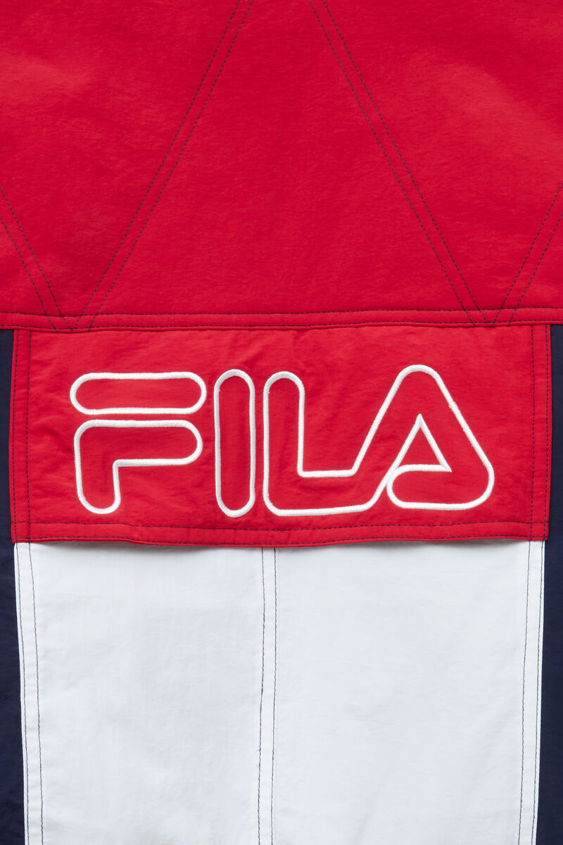 Men's Fila Golia Parka Jacket Jackets Navy / Red / White | OCo1dbXxQ5N