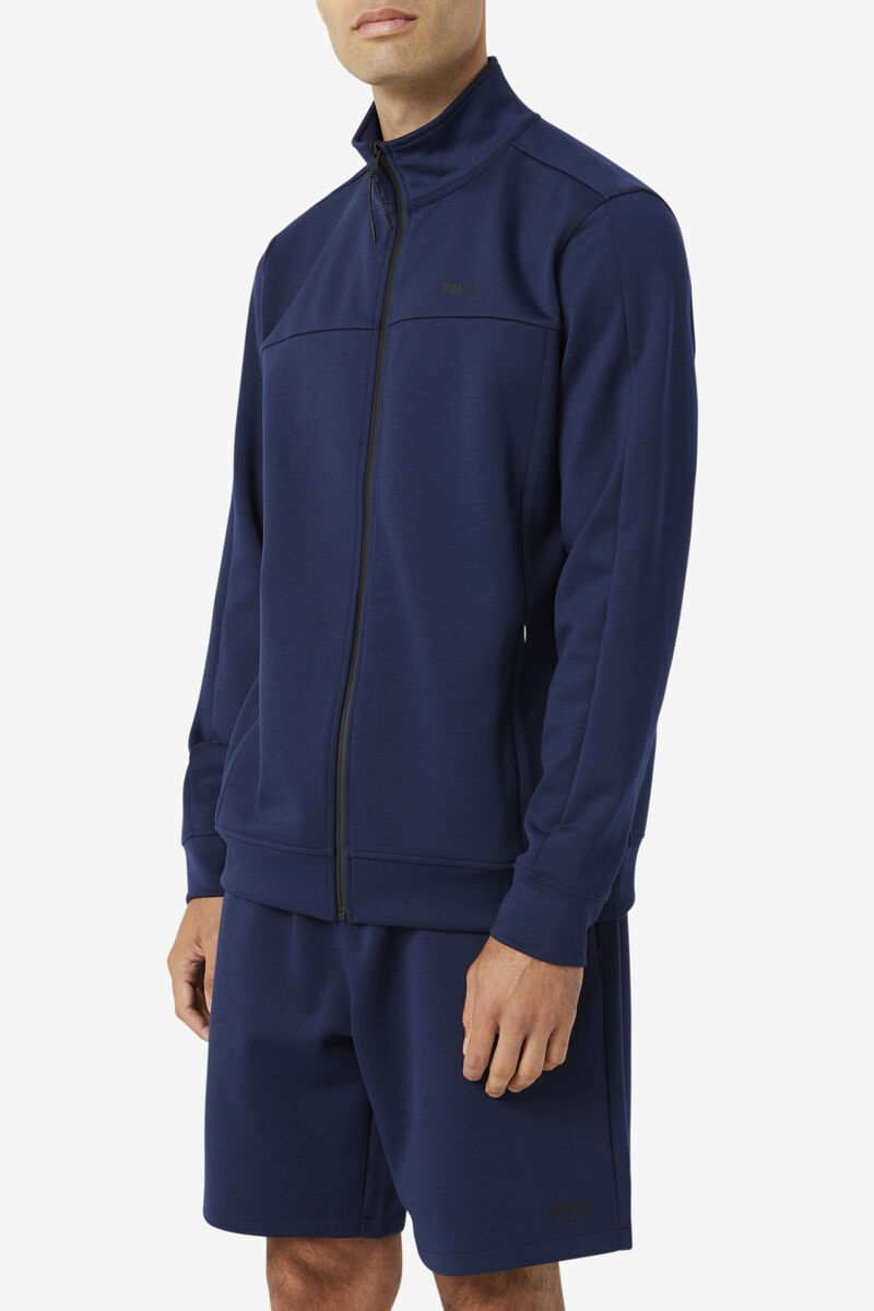Men's Fila Gonal Zip Jacket Jackets Navy / Black | yrQXLXNRXHP