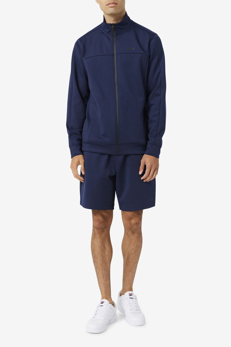 Men's Fila Gonal Zip Jacket Jackets Navy / Black | yrQXLXNRXHP