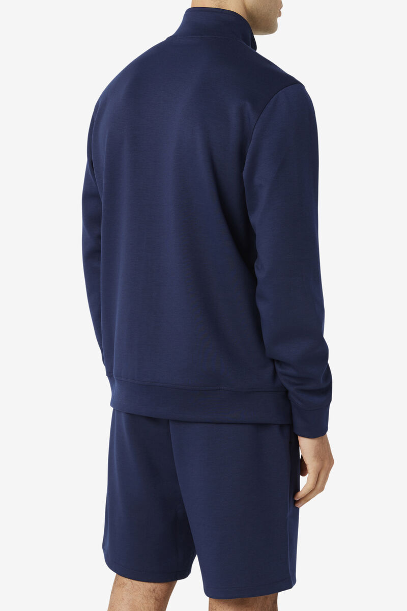 Men's Fila Gonal Zip Jacket Jackets Navy / Black | yrQXLXNRXHP