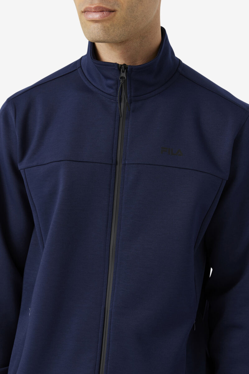 Men's Fila Gonal Zip Jacket Jackets Navy / Black | yrQXLXNRXHP
