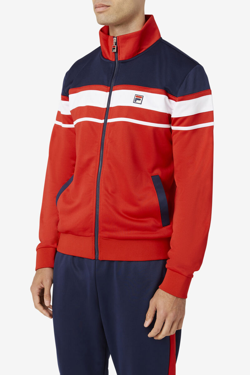 Men's Fila Gordon Jacket Jackets Red / Navy / White | G7Bk9BWUURF