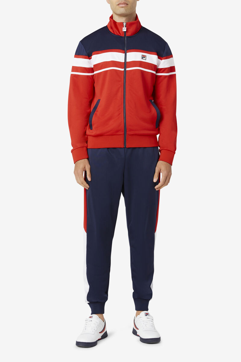 Men's Fila Gordon Jacket Jackets Red / Navy / White | G7Bk9BWUURF